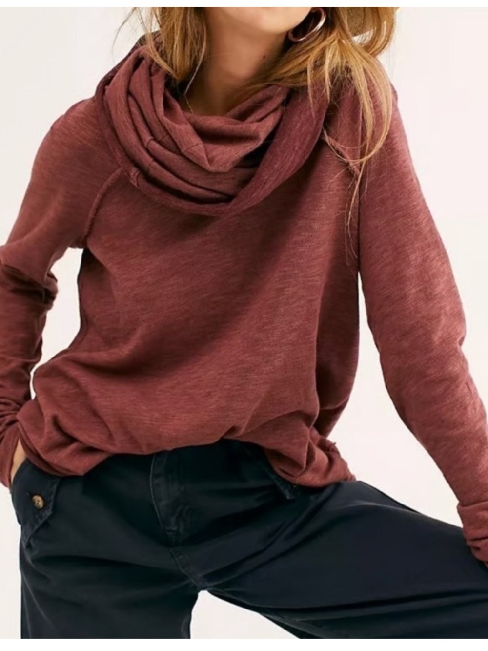 FP Beach One Body Cocoon Cowl Neck Pullover Top | Size XS/S